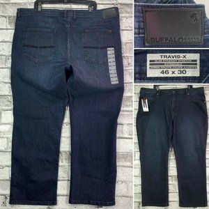 NWT Buffalo TRAVIS-X 46 x 30 Dark Slim Straight